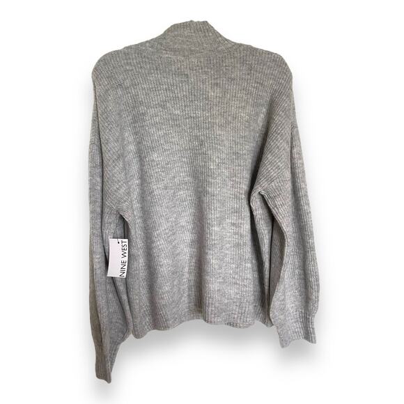Nine West Womens Sweater Size XXL Gray Fox Heather Quarter Zip Pullover NEW - Picture 4 of 6